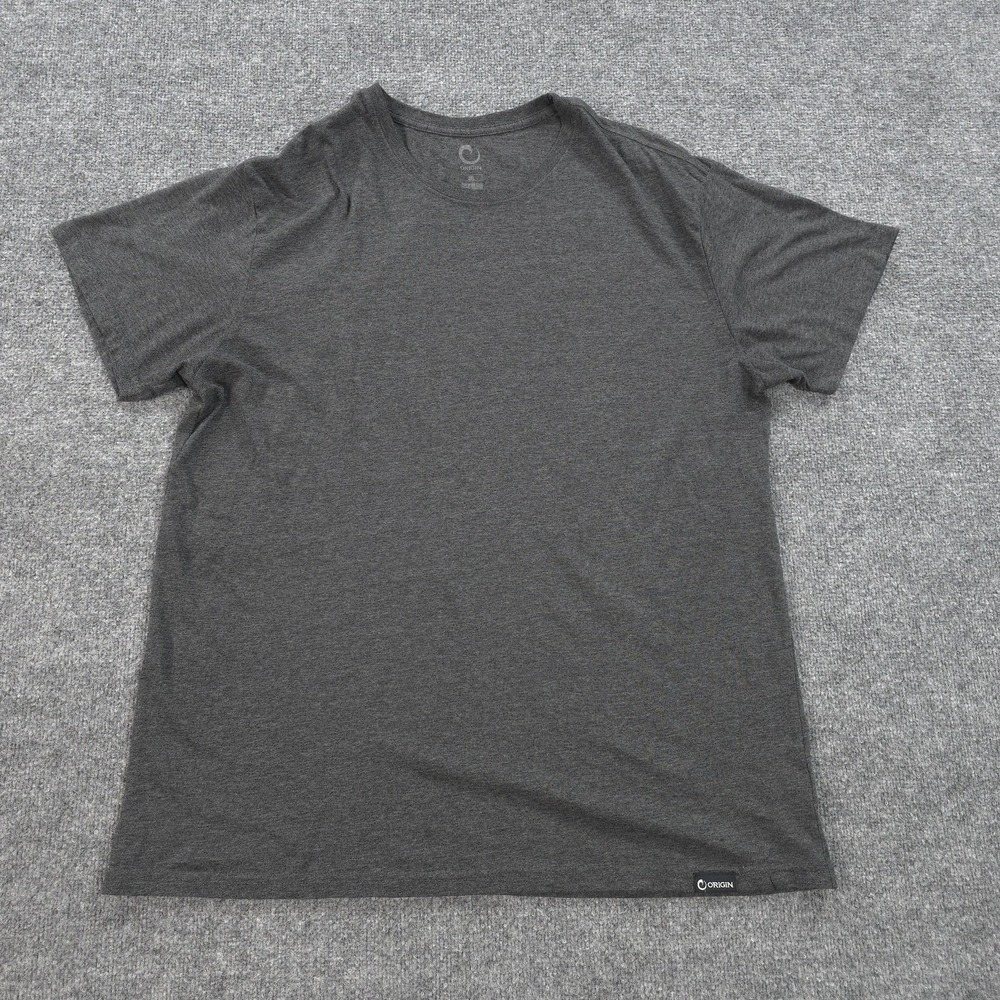 Origin Shirt Mens 2XL Gray Core Tee Tagless Crew Neck Made USA Cotton Blend